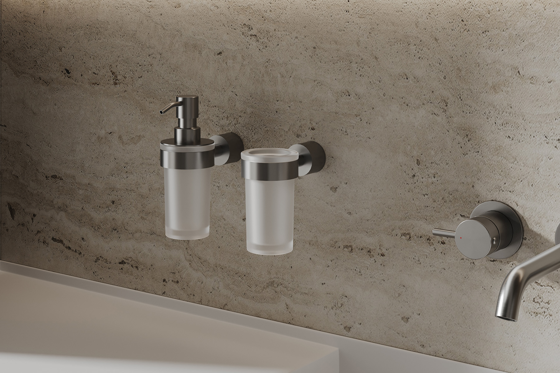 Диспенсер с держателем Abber Osten 316 AA185A9BGG (оружейная сталь брашированная)