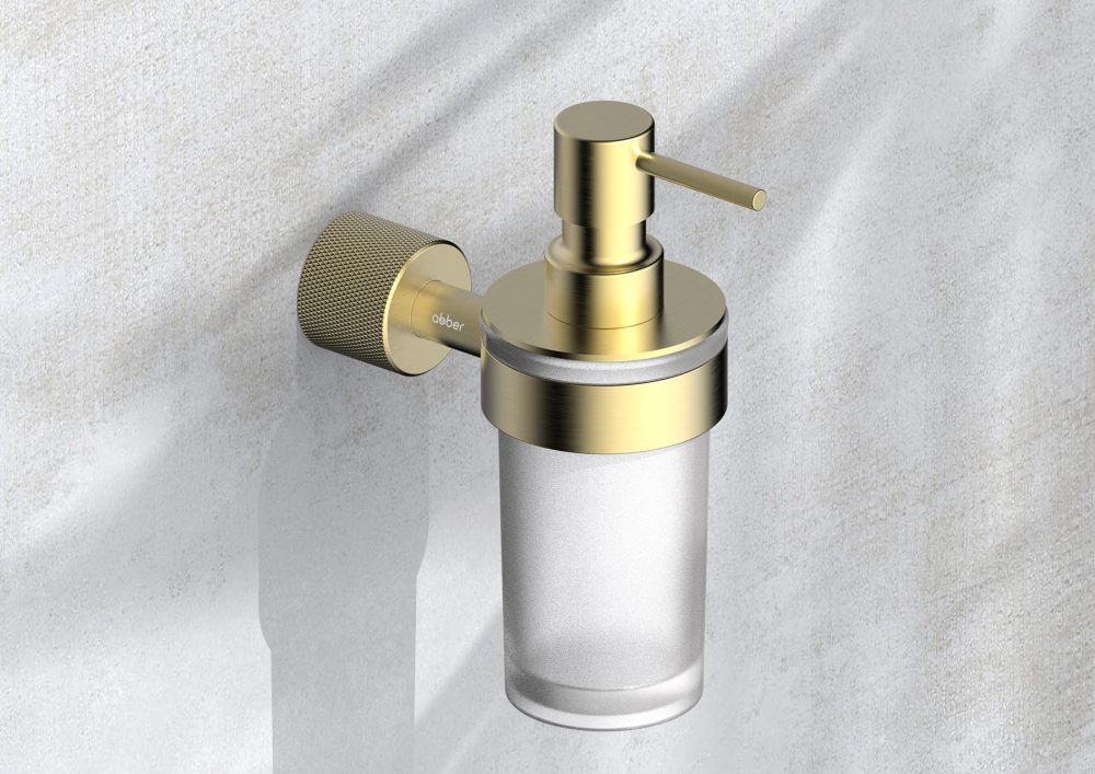Диспенсер с держателем настенный Abber Pol 316 AA1959BG (светлое золото брашированное)