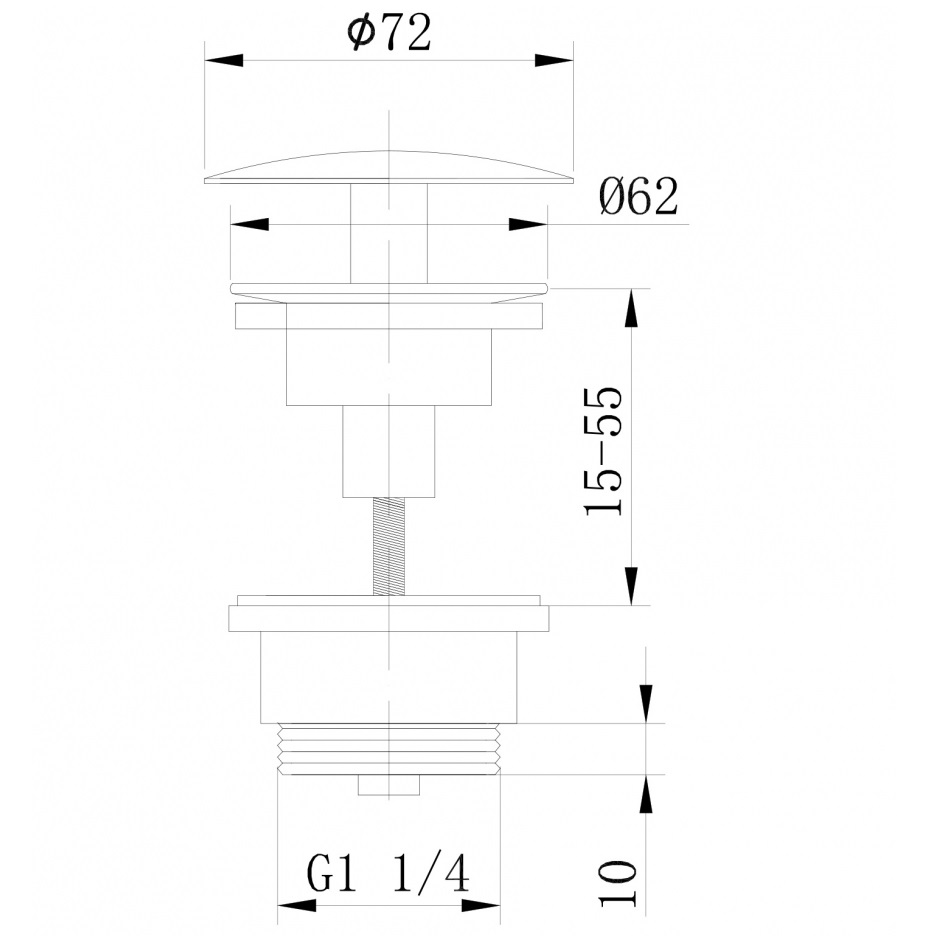 Донный клапан для раковины Abber Bequem AF0012W (белый), фиксированный