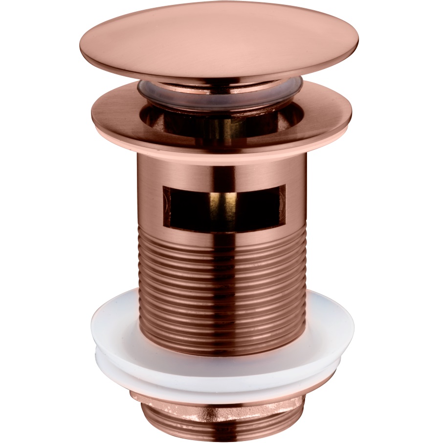 Донный клапан для раковины автомат (клик-клак) Boheme 612/2-CB (медь брашированная), с переливом