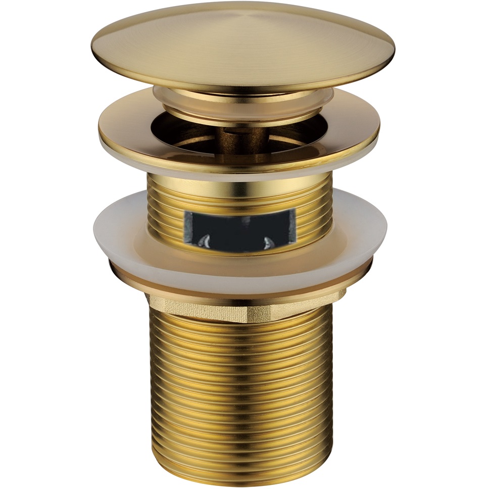 Донный клапан для раковины автомат (клик-клак) Boheme 612/2-MG (золото матовое), с переливом