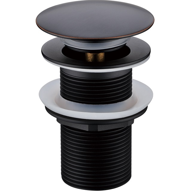 Донный клапан для раковины автомат (клик-клак) Boheme 612-B (черный матовый), без перелива