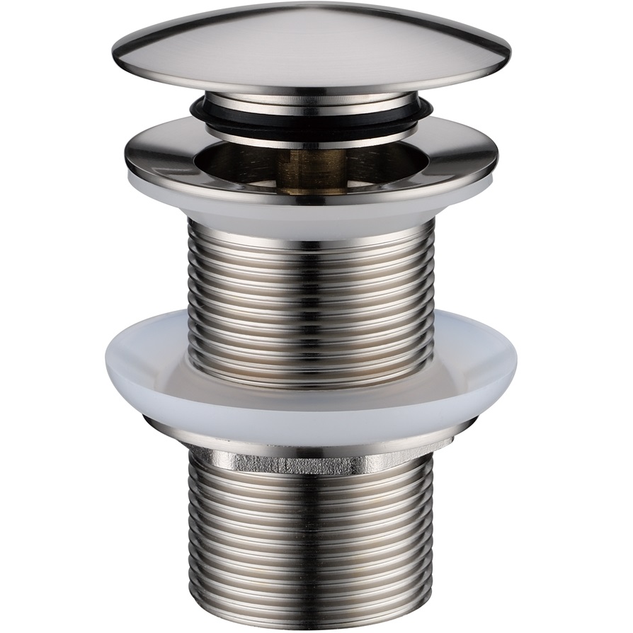 Донный клапан для раковины автомат (клик-клак) Boheme 612-NB (никель брашированный), без перелива