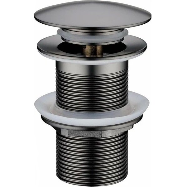 Донный клапан для раковины автомат (клик-клак) Boheme 612-SGM (оружейный металл глянцевый), без перелива