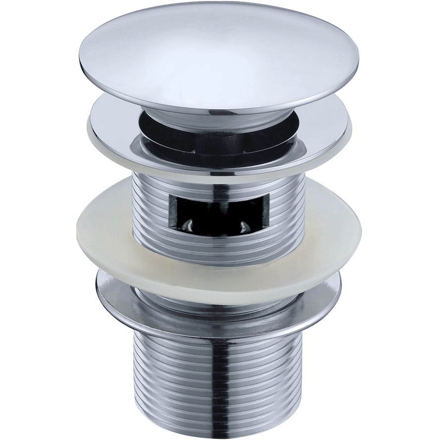 Донный клапан для раковины автомат (клик-клак) Boheme 612/2 (хром), с переливом