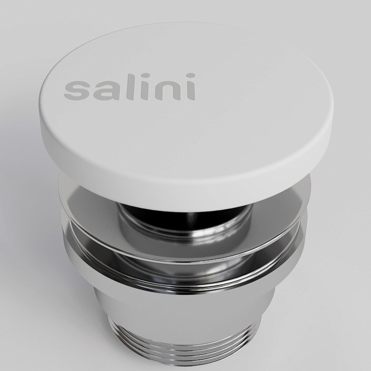 Донный клапан для раковины Salini S-Sense D 506 162205G (белый глянцевый), click-clack