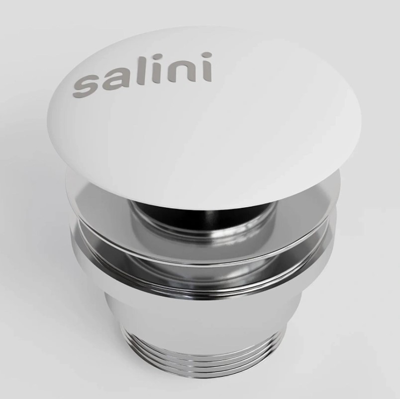 Донный клапан для раковины Salini S-Stone D 505 164301M (белый матовый), click-clack