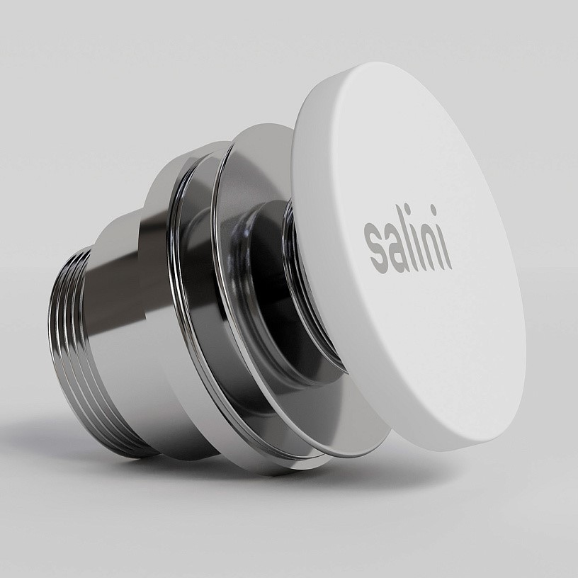 Донный клапан для раковины Salini S-Stone D 506 162305M (белый матовый), click-clack