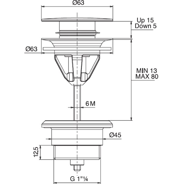Донный клапан Fima Carlo Frattini Sottolavabo F2677CR (хром)