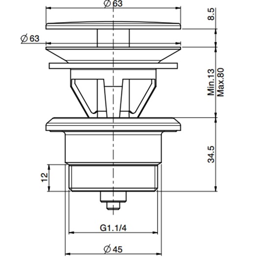 Донный клапан Fima Carlo Frattini Sottolavabo F2678CR (хром)