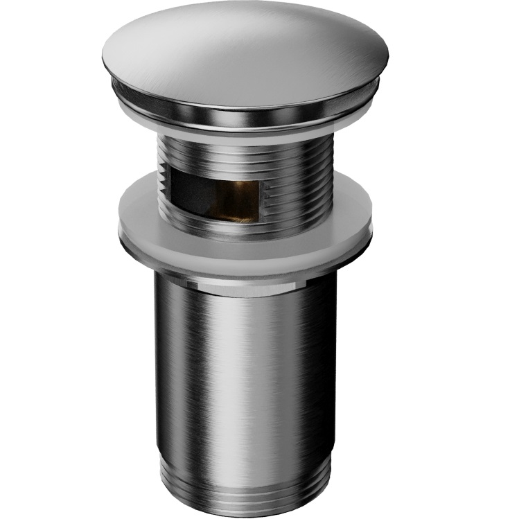 Донный клапан для раковины Whitecross A706NIB (никель брашированный PVD), с переливом и без, клик-клак