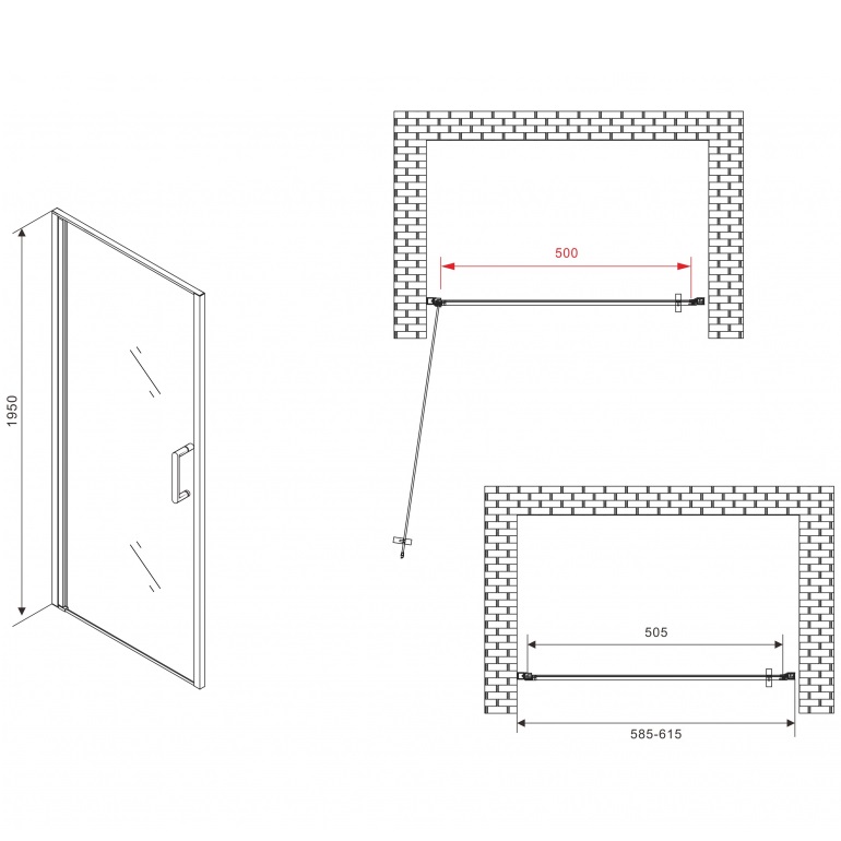 Душевая дверь Abber Sonnenstrand AG04060 60х195 (хром)