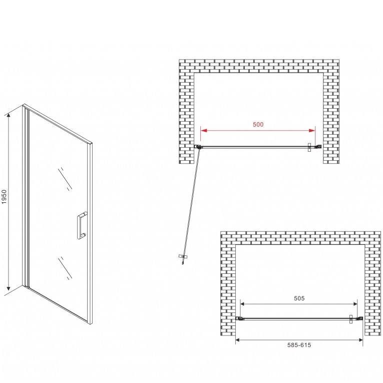 Душевая дверь Abber Sonnenstrand AG04060M 60х195 (хром)
