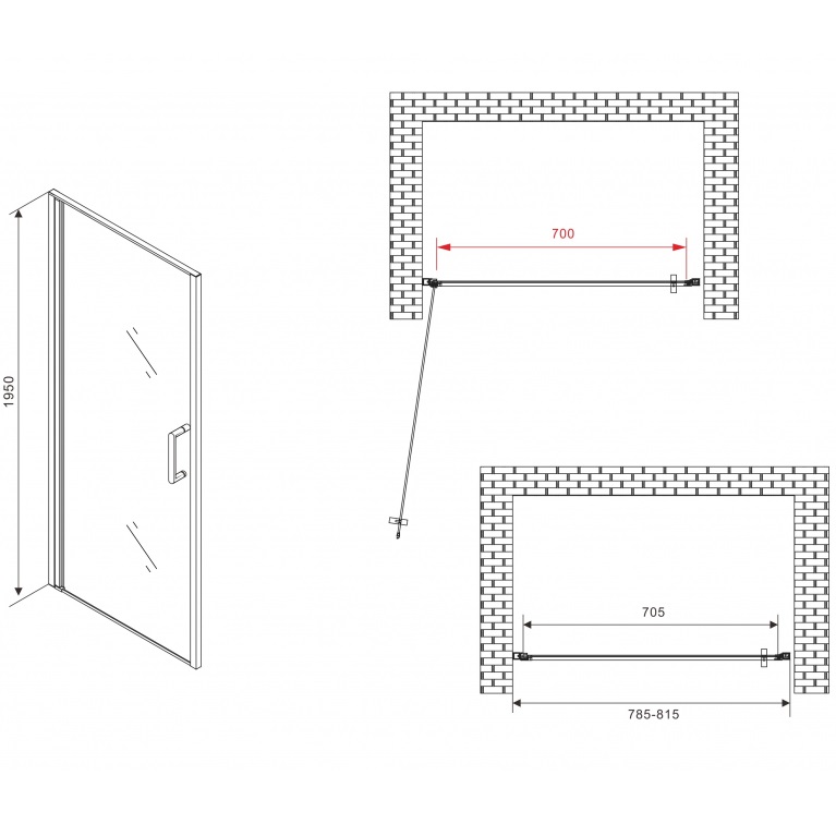 Душевая дверь Abber Sonnenstrand AG04080B 80х195 (черный матовый)