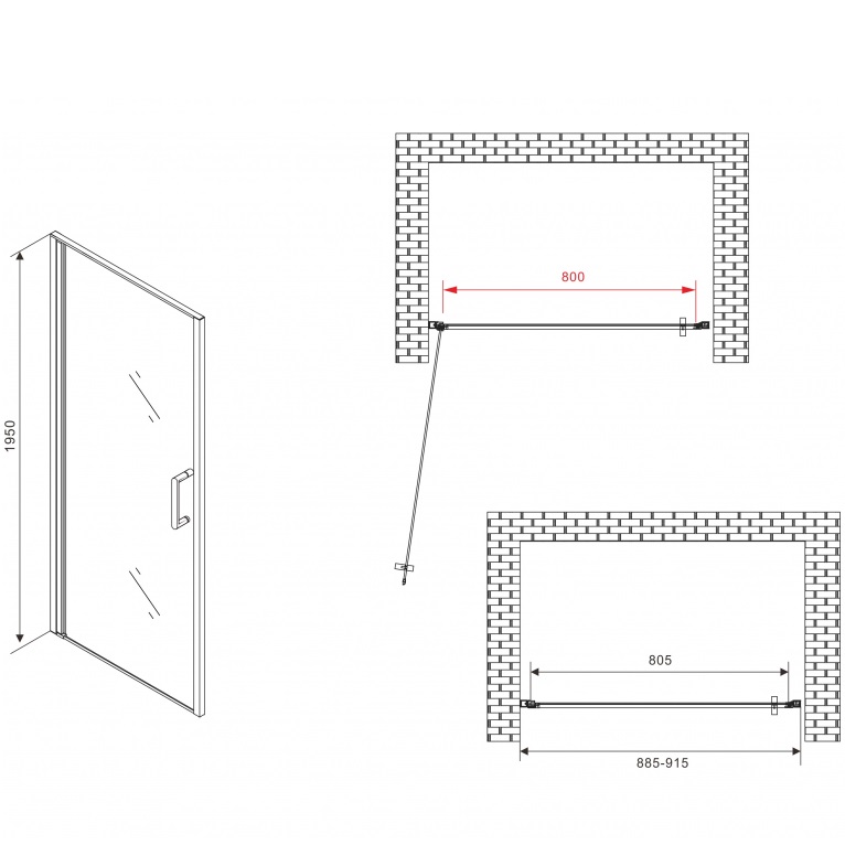 Душевая дверь Abber Sonnenstrand AG04090 90х195 (хром)