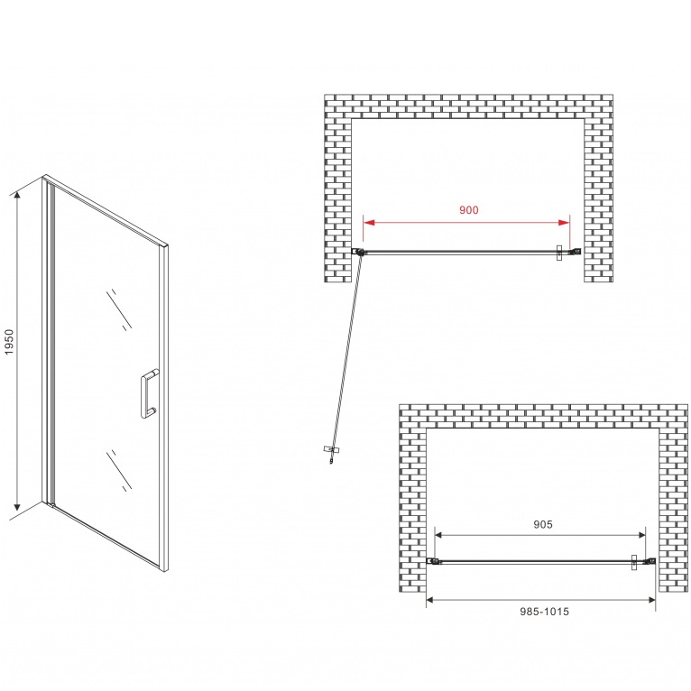 Душевая дверь Abber Sonnenstrand AG04100 100х195 (хром)