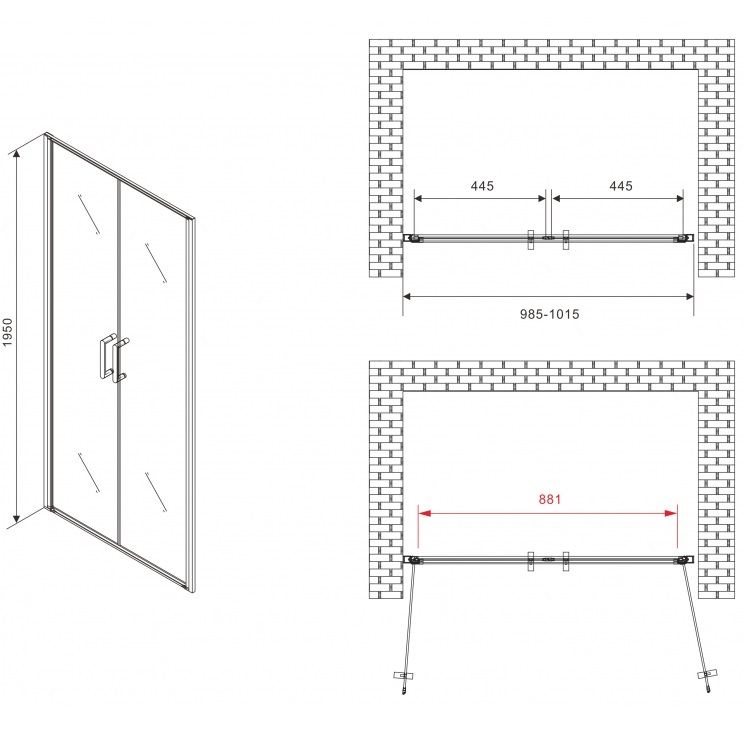 Душевая дверь Abber Sonnenstrand AG04100C 100х195 (хром)