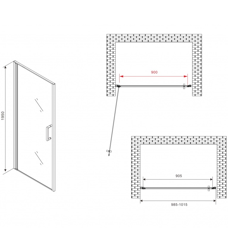 Душевая дверь Abber Sonnenstrand AG04100M 100х195 (хром)