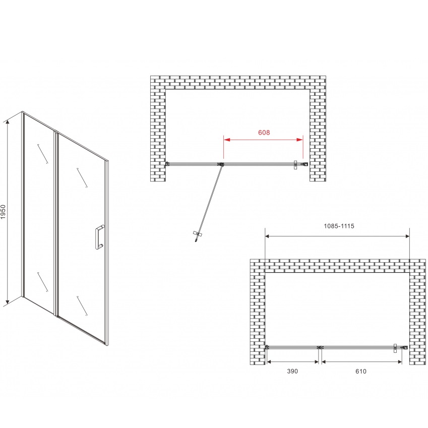 Душевая дверь Abber Sonnenstrand AG04110S 110х195 (хром)