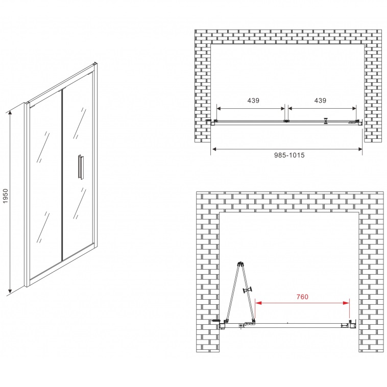 Душевая дверь Abber Sonnenstrand AG07100 100х195 (хром)