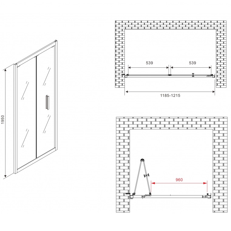 Душевая дверь Abber Sonnenstrand AG07120 120х195 (хром)