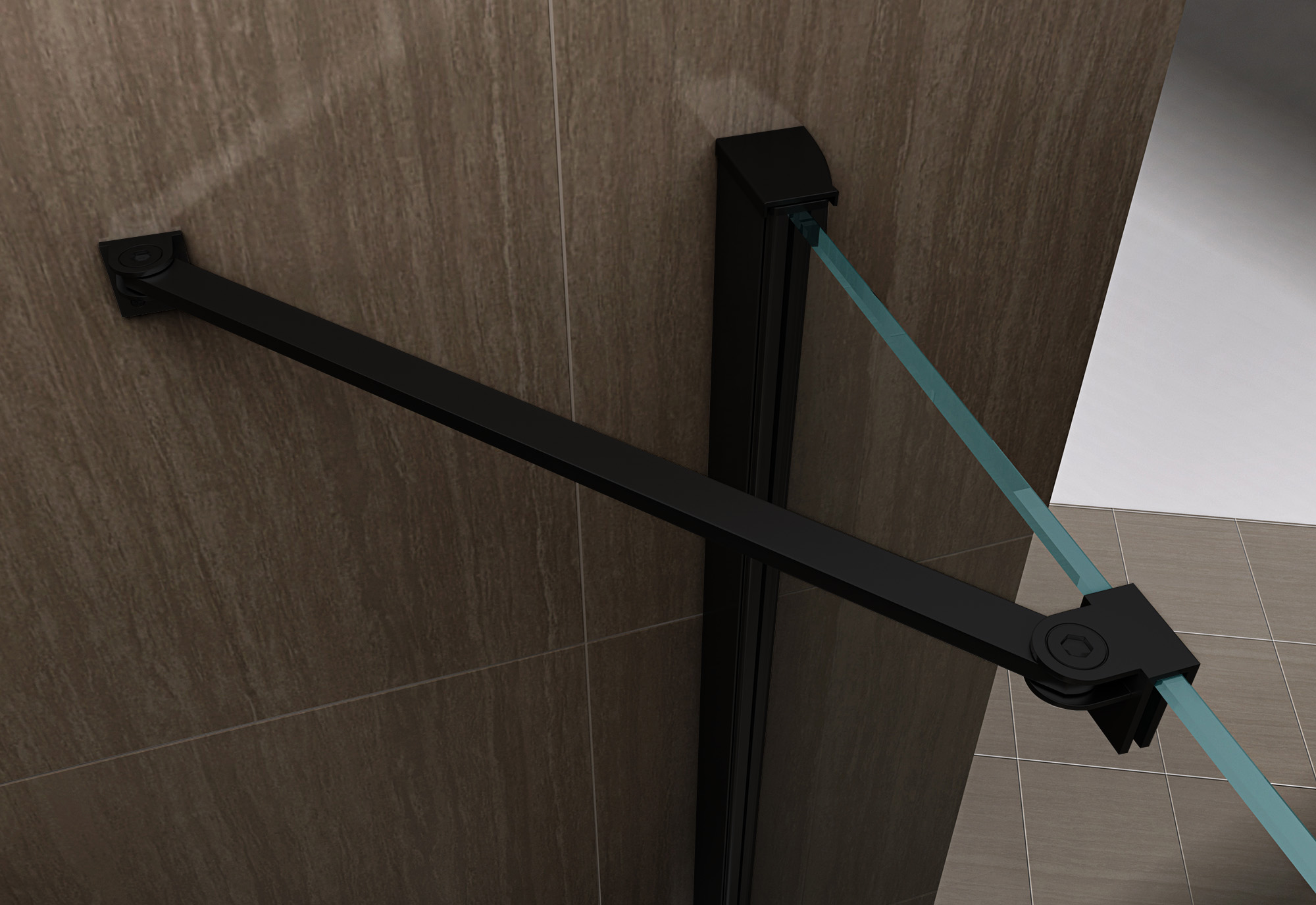 Душевая дверь Abber Zart AG08090B 90х195 (черный матовый)