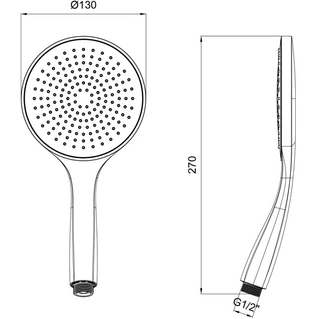 Душевая лейка Almar 13см. E082116.AB (черный)
