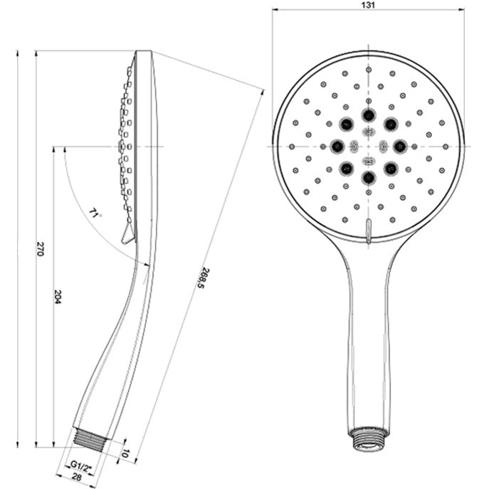 Душевая лейка Almar Emotion 13см E082073.CR (хром)
