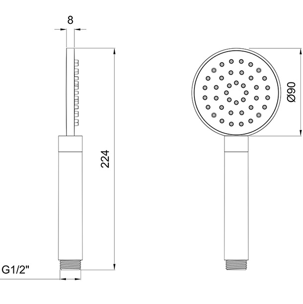 Душевая лейка Almar Posh D90мм E082108.GM (оружейный металл брашированный PVD)