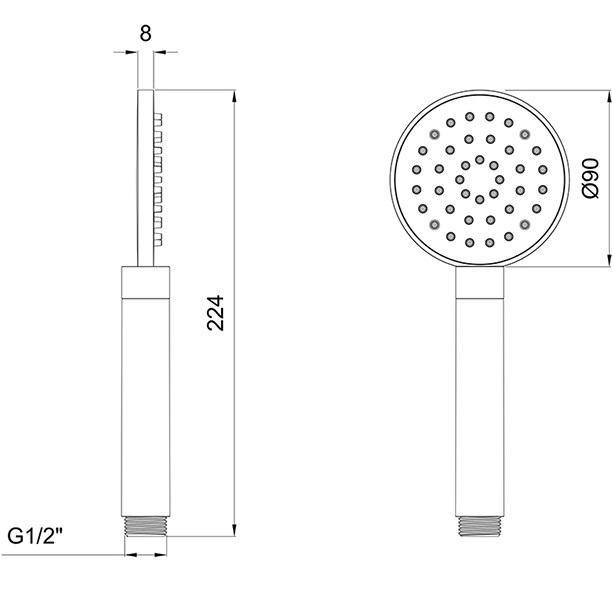 Душевая лейка Almar Posh D90мм E082108.MB (черный матовый)