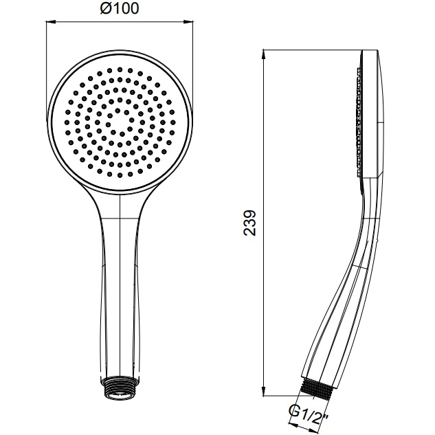 Душевая лейка Almar Velvet 10см. E082114.AB (черный металл брашированный)
