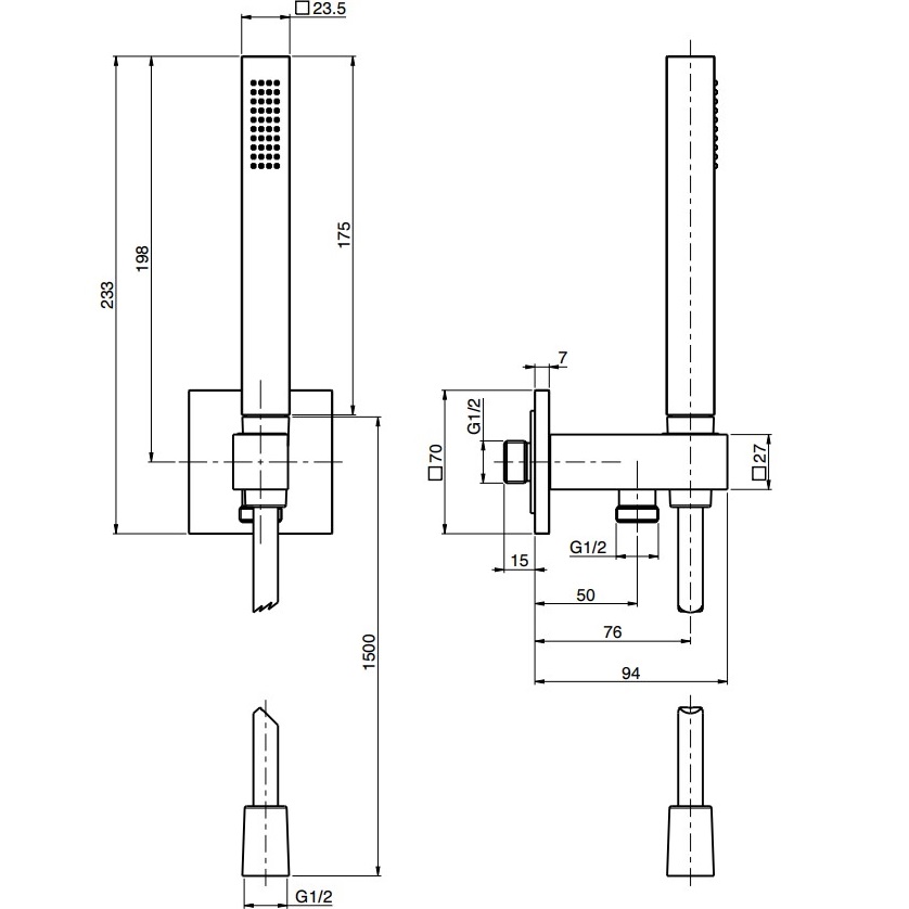 Душевая лейка Fima Carlo Frattini Wellness Set doccia F2438/2NCR (хром), с держателем и шлангом