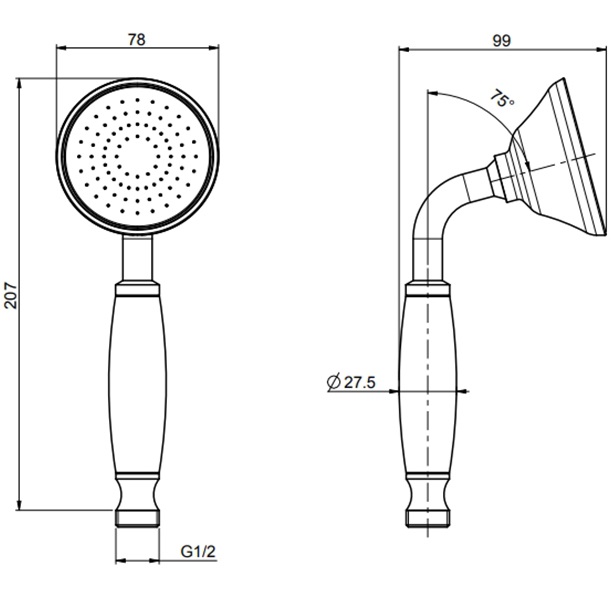 Душевая лейка Fima Carlo Frattini Wellness Doccette F2059CR (хром)