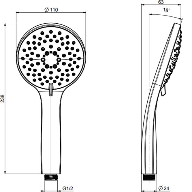Душевая лейка Fima Carlo Frattini Wellness F2446CR (хром)