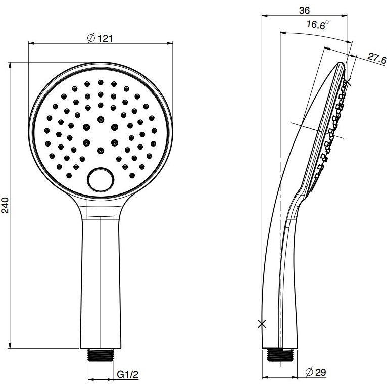Душевая лейка Fima Carlo Frattini Wellness F2736CR (хром)