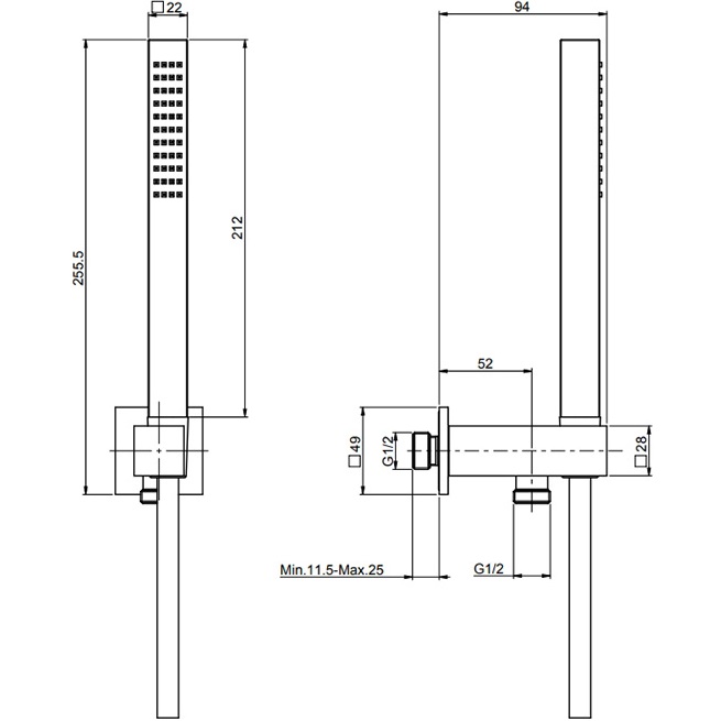 Душевая лейка Fima Carlo Frattini Wellness Set doccia F2438/2NOTCR (хром), с держателем и шлангом