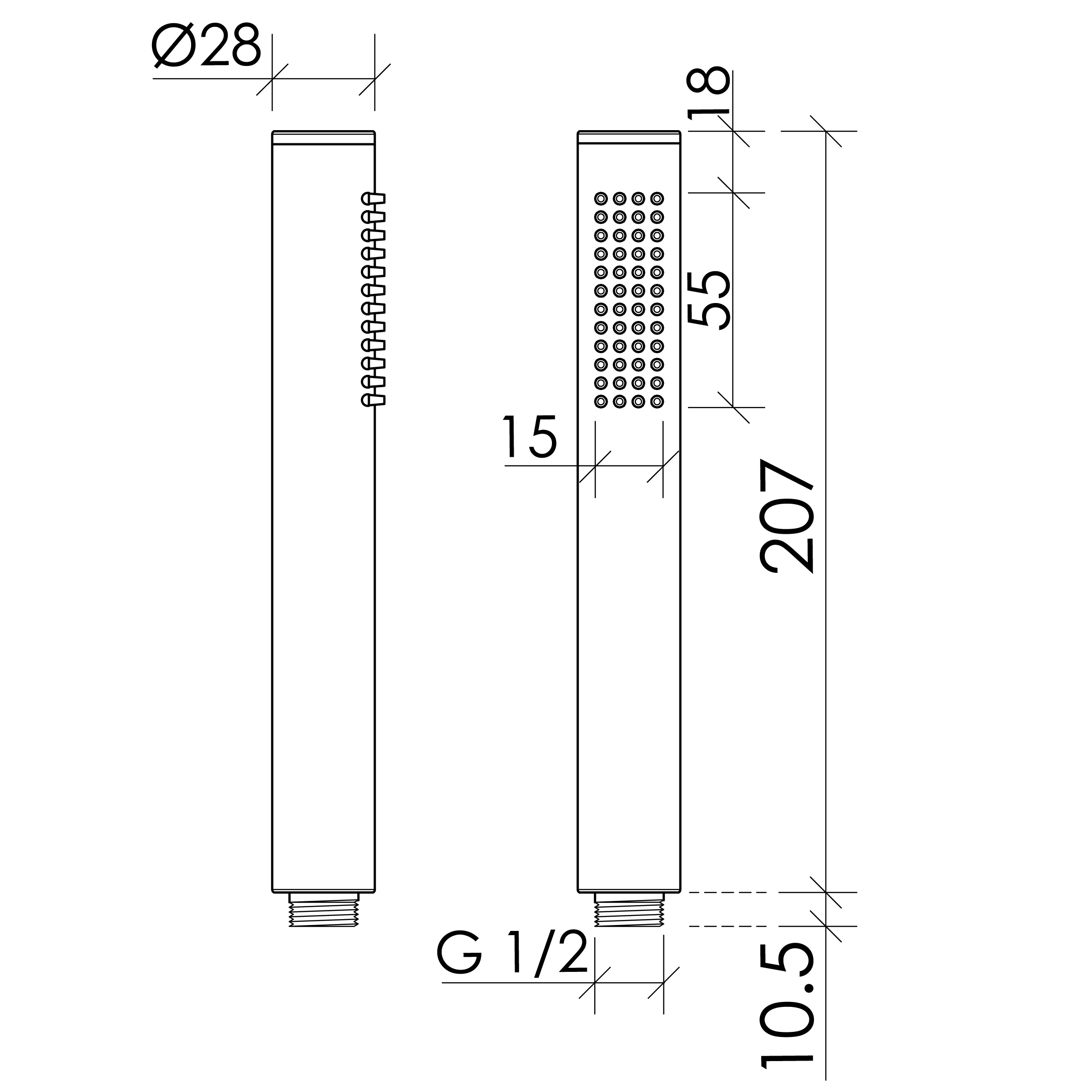 Душевая лейка Sancos Ветвь (Stick) SC9036BG 20.7 см (брашированное золото)