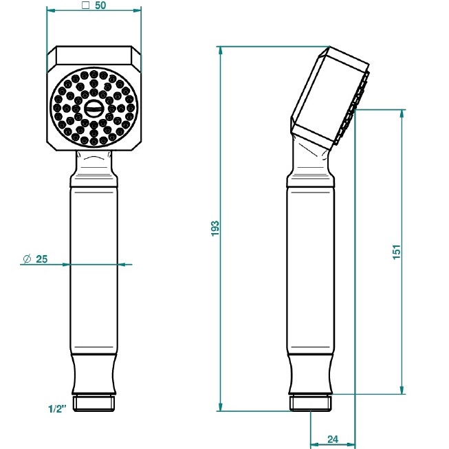 Душевая лейка THG Metropolis cristal clair A2B-A02-66 (хром)