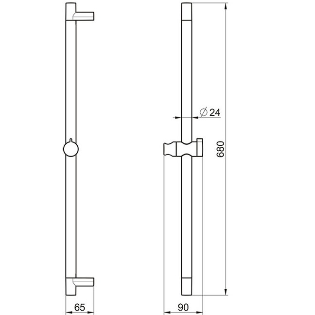 Душевая штанга Almar Smart E087061.CR 68см (хром)