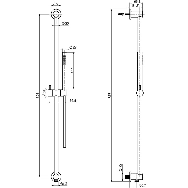 Душевая штанга с ручным душем Fima Carlo Frattini Wellness F2009OR (золотой)