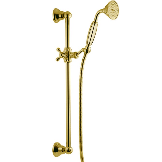 Душевая штанга с ручным душем Fima Carlo Frattini Wellness F2044/2OR (золотой)