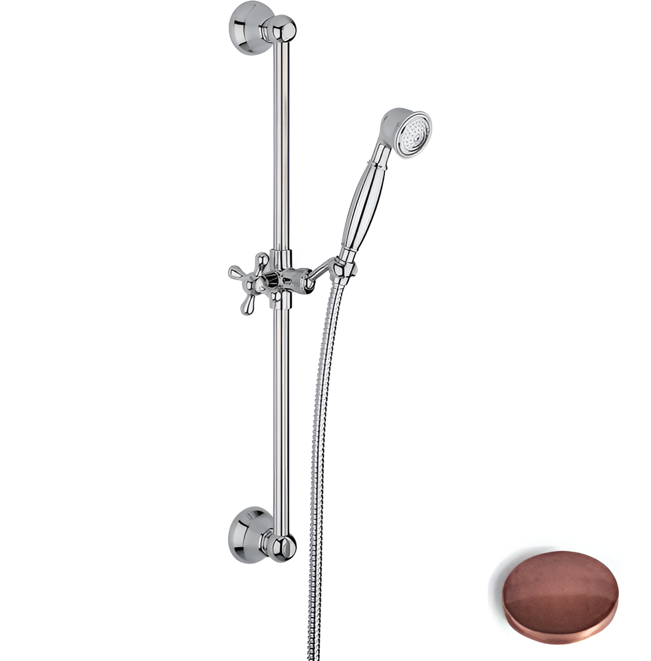 Душевая штанга с ручным душем Fima Carlo Frattini Wellness F2044RA (античная медь)