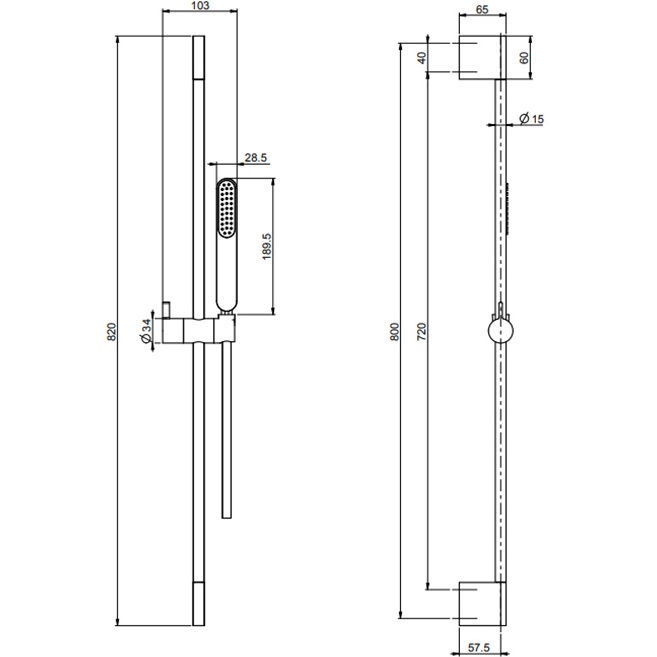 Душевая штанга с ручным душем Fima Carlo Frattini Wellness F2391CR (хром)