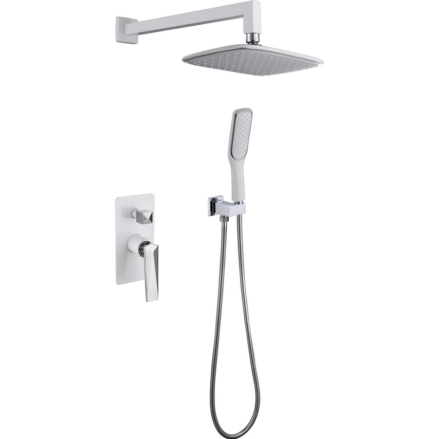 Душевой комплект 20x20 см. Boheme Venturo 374-W (хром, белый), без излива