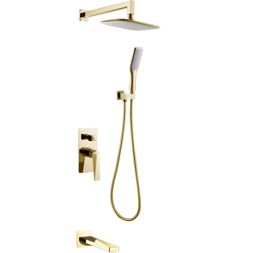 Душевой комплект 20x20 см. Boheme Venturo 384-2 (золотой), с изливом