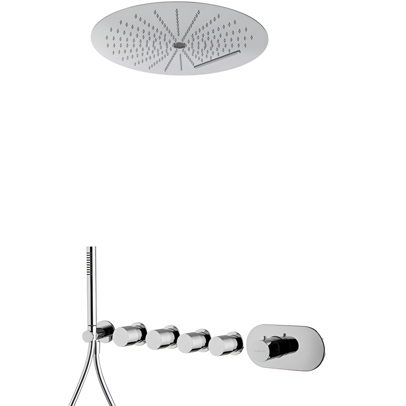 Душевая система 40x40 см. Fima Carlo Frattini Sistemi doccia F3188X4R40CR (хром), с термостатом, на 4 источника