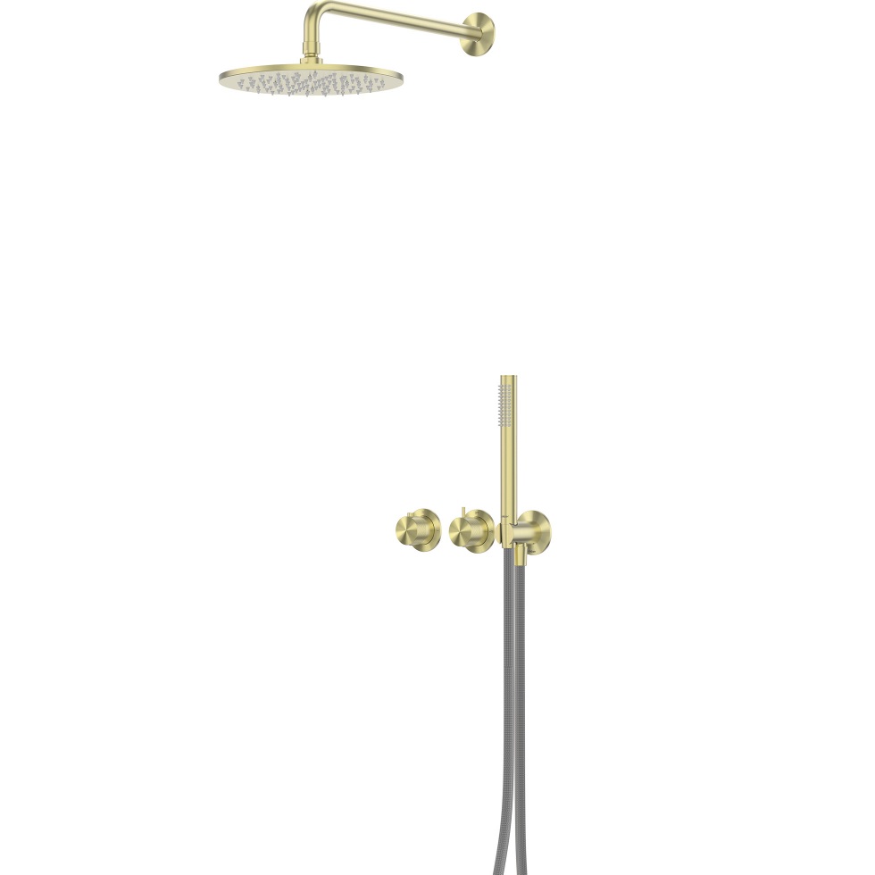 Душевая система Abber Emotion 316 AF8851BG 25x25 (светлое золото брашированное), без излива