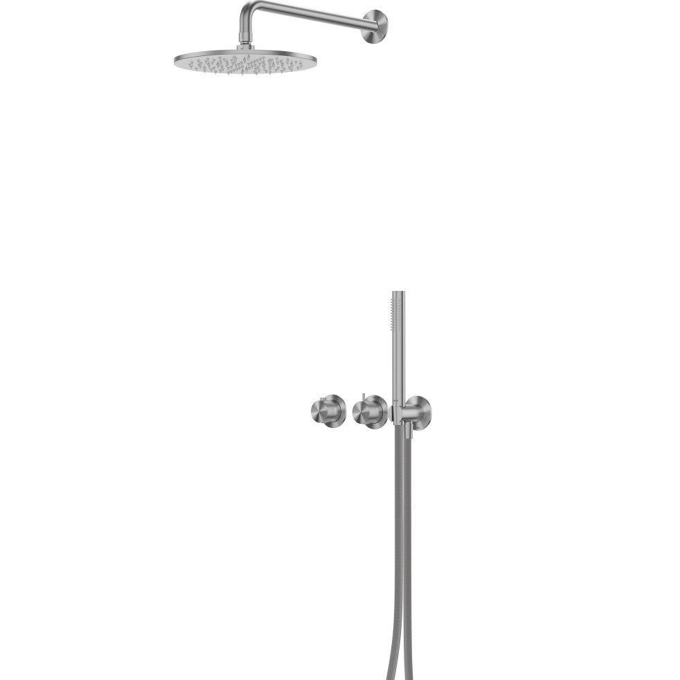 Душевая система Abber Emotion 316 AF8851BGG 25x25 (оружейная сталь брашированная), без излива