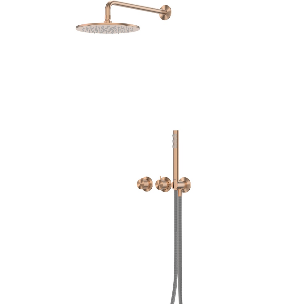 Душевая система Abber Emotion 316 AF8851BRG 25x25 (розовое золото брашированное), без излива