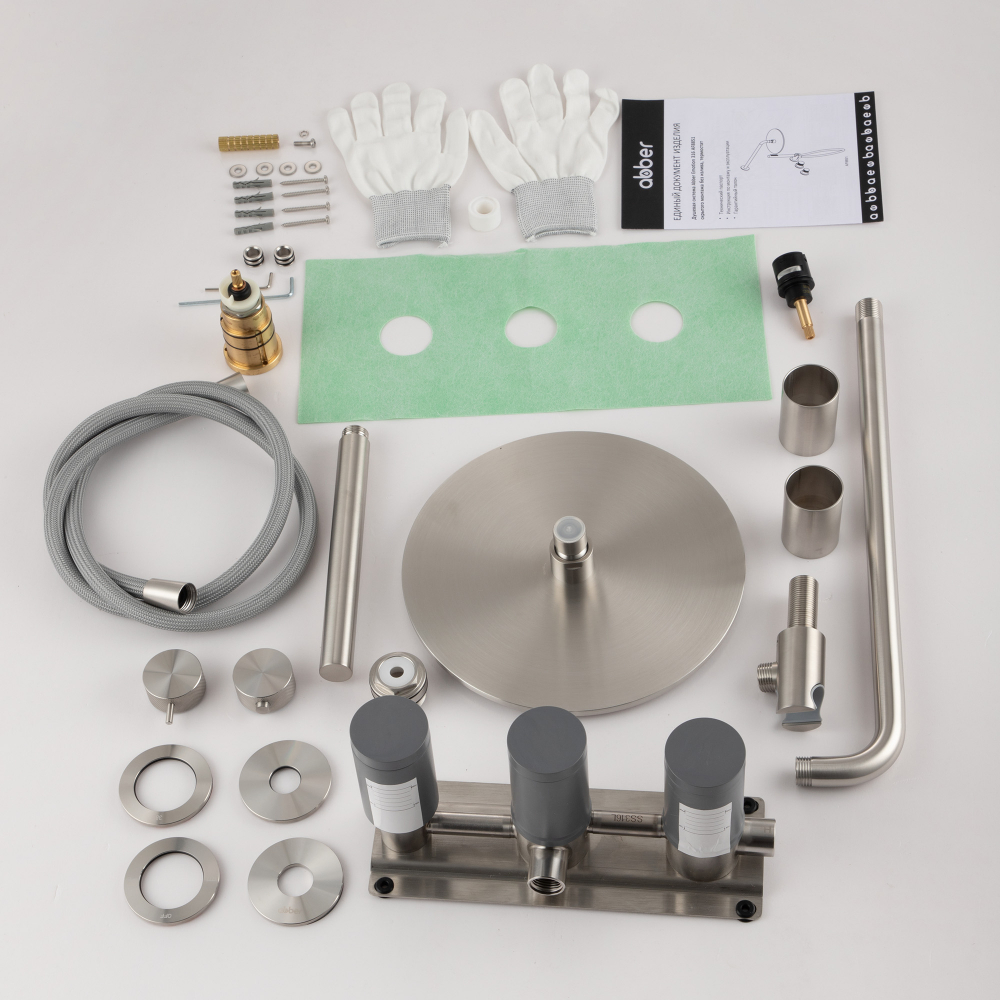 Душевая система Abber Emotion 316 AF8851BST 25x25 (сталь брашированная), без излива